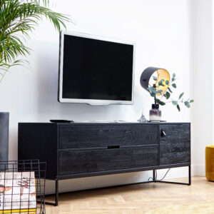 WOOOD TV-meubel Silas Eiken 180cm, kleur zwart