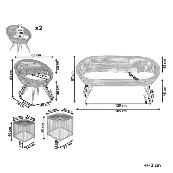 2 x Salontafel